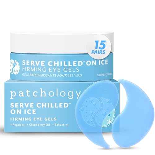 Patchology Serve Chilled On Ice Firming Under Eye Mask Patches with Peptides, Cloudberry Oil & Bakuchiol ? Hydrogel Patches for Dark Circles, Puffiness, Fine Lines ? Ideal Travel Essential - 15 Pairs