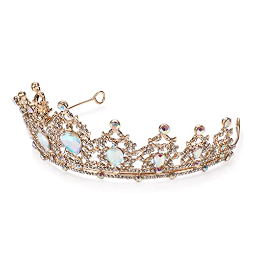 Gold Aurora Crown Princess Tiara Halloween Costumes Headband for Girls Women