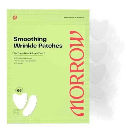 Morrow Beauty - Peptide-Infused Smoothing Wrinkle Patches - Overnight Patches for Smoothing Fine Lines and Wrinkles, Anti Aging Stickers for Crow's Feet, Elevens, Smile Lines (66 Count)
