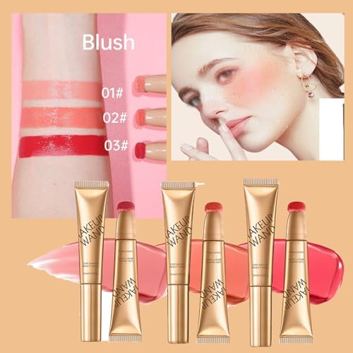 Skiennix Contour Wand & Blush Wands Duo - 2-In-1 Liquid Contour & Blush Stick for Women, Cream Makeup