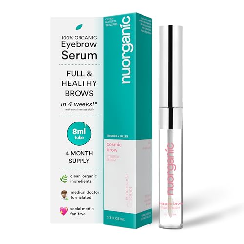 Nuorganic Brow Gel Clear - 6ml Natural Eyebrow Gel Clear, for Brow Growth | Vegan & Cruelty-Free Eyebrow Gel, Infused with Beeswax and Coconut Extract for Sculpting and Nourishing Brows