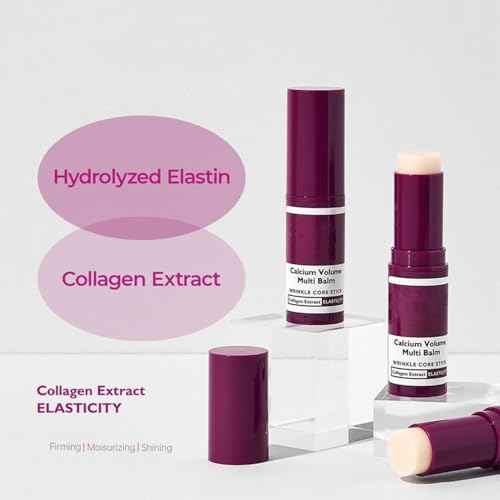 2PCS Calcium Multi Balm Stick, Anti-Wrinkle Collagen Balm for Firming, Lifting & Hydrating Skin, Reduces Sagging & Fine Lines on Eyes, Neck & Face, Reduces Sagging & Fine Lines
