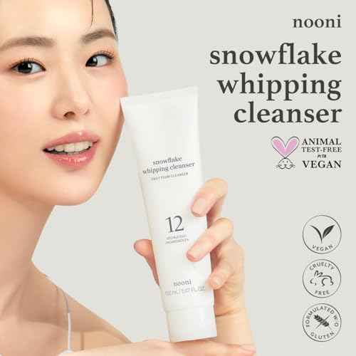 NOONI Face Cleansing - Snowflake Whipping Cleanser | Korean Glass Skin Care, Kbeauty, Facial Wash, Remove Impurities, Purifying, Vegan Whipped Cream, Moisturizing, Sensitive Skin, 5.07 FL Oz