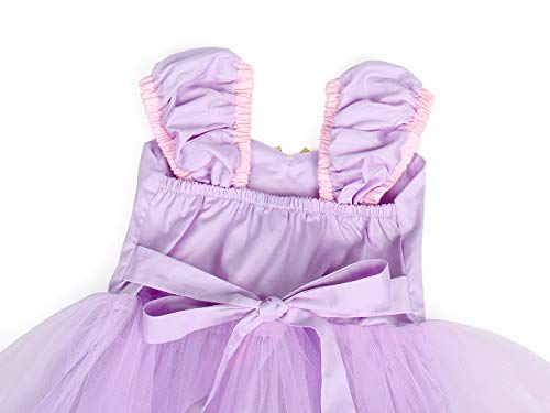 COTRIO Rapunzel Dress Toddler Baby Girls Princess Dresses Birthday Party Fancy Dress Halloween Costume Outfit 5t Purple