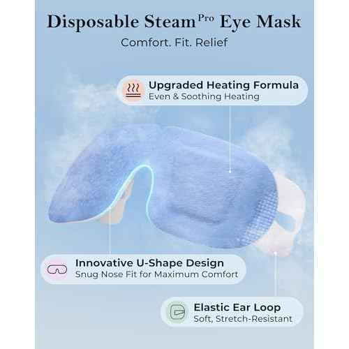 Self Heating Steam Eye Masks ? Moist Heated Masks for Dry Eyes, Digital Eye Strain & Stress Relief, Warm Compress for Relax, Travel, Office, Sleep & Spa, Unscented (16 Packs)