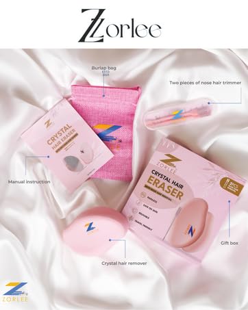 Crystal Hair Remover for Women and Men, Reusable Crystal Hair Eraser Magic Painless Exfoliation Hair Removal Tool, Magic Hair Eraser Device for Back Arms Legs (Pink)