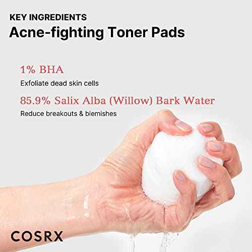 COSRX BHA Toner Pads, 70 Sheets, Exfoliating Pads for Dead Skin & Blackheads, Minimize Pores, Prevent Breakouts, Improve Skin Texture, Korean Skin Care