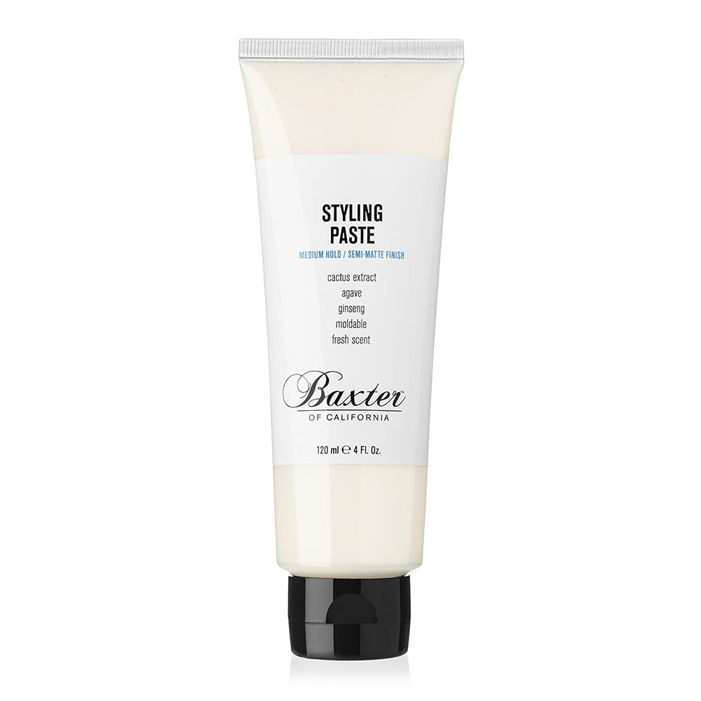 Baxter of California Styling Paste - Medium Hold & Semi-Matte Finish Hair Cream | 4 Fl Oz with Cactus Extract