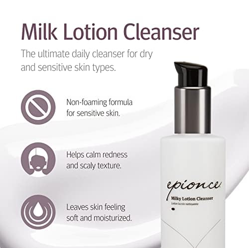 Epionce Milky Lotion Cleanser - Hydrating Face Wash & Makeup Remover for Dry, Sensitive Skin