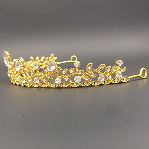 SH Crown for Women Gold, Rhinestone Wedding Tiara Pageants Headband Princess Birthday Crowns and Tiaras Bridal Party Prom Hair Accessories