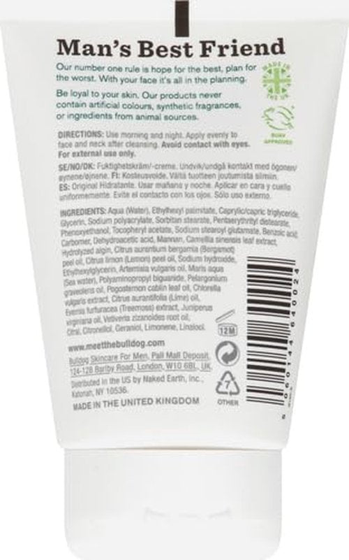 BULLDOG Face Moisturizer for Men - Original Formula, Hydrating & Nourishing, 3.3 Fl Oz