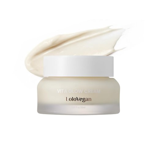 Lolovegan Vita Glow Cream – For Dewy, Glowing Skin with Snow Mushroom Extract, Vitamin C Complex and Niacinamide, Helps Improve Uneven Skin Tone and Pigmentation, Vegan (1.69 fl.oz/ 50ml)