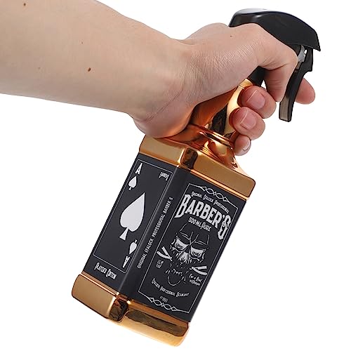 FOMIYES Spray Mist Bottle Hair Spray Bottle Retro Whisky Squirt Bottle Novelty Water Sprayer Hairdressing Barber Mist Salon Hair Tools Home Gardening Plants Water Sprayer 500ml Golden