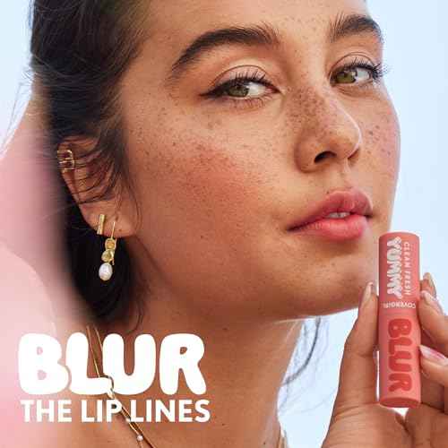 COVERGIRL Clean Fresh Yummy Blur Lipstick, Blurring Effect, Matte Lip Color, Fresh Pear Flavored, Vegan Formula - 180 Hunny Blur (Deep Plum)