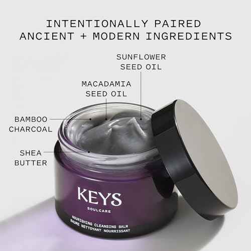 Keys Soulcare Nourishing Cleansing Balm + Makeup Remover, Soothing Cleanser Removes Impurities & Hydrates Skin with Shea Butter, Cruelty-Free, 2.82 Oz