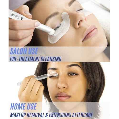 STACY LASH Eyelash Extension Shampoo + Brush / 1.69 fl.oz / 50ml / Eyelid Foaming Cleanser/Wash for Extensions & Natural Lashes/Safe Makeup Remover/Supplies for Professional & Home Use