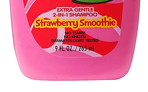 L'Oreal Kids 2-in-1 Shampoo - Extra Gentle Strawberry Smoothie, 9 Fl Oz for Soft, Clean Hair