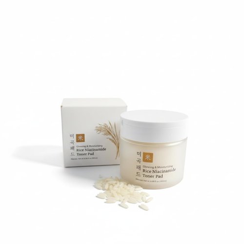 Rice Niacinamide Skin Pad - Brightening & Moisturizing 90 Pads for All Skin Types | Anti-Aging Care