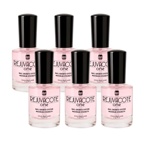 Duri Rejuvacote 1 Original Maximum Strength Nail Growth System Base and Top Coat - Nail Hardener Repair Chipping Strengthen Breaking and Brittle Treatment, by Duri Cosmetics (Pack of 1)