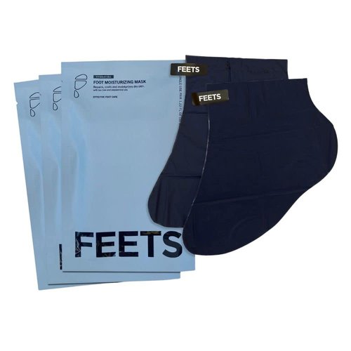 FEETS Hydrating Foot Mask - Tea Tree & Peppermint (3-Pack) | Deeply Moisturizes & Soothes Heels