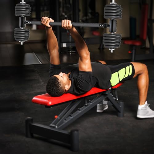 Kipika Adjustable Dumbbell to Barbell Converter - EZ Curling Bar Adapter - Versatile Weightlifting Equipment for Home Gym