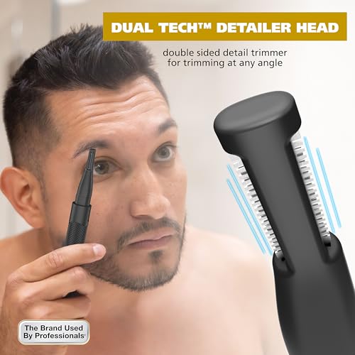 Wahl Manscaper ® 2 in 1 Lithium Battery Tactical® Dual Sided Eyebrow Trimmer and Nose Hair Trimmer for Men – Model 3023805