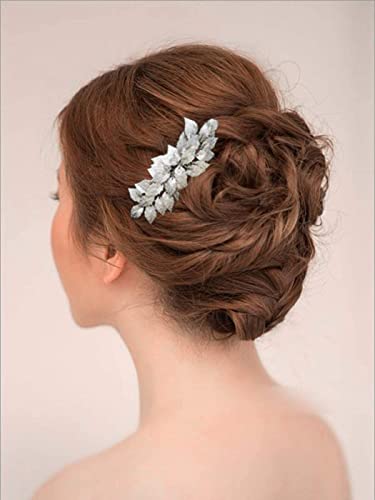 Yean Bride Wedding Hair Comb Leaf Hair Piece Bridal Hair Accessories for Women and Girls (Gold)