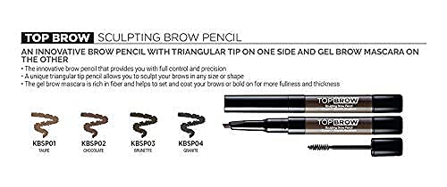 Kiss New York Sculpting Brow Pencil - Brunette Shade for Perfectly Defined Brows