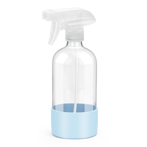 Rionisor Glass Spray Bottles - 16 oz Refillable Containers with Silicone Sleeve | Adjustable Nozzle for Hair & Cleaning Solutions - Blue