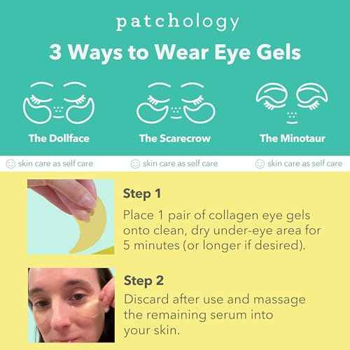 PATCHOLOGY Eye Mask, Brightening Under Eye Patches for Puffy Eyes and Dark Circles, Vitamin C Serum, Dark Circles Under Eye Treatment, Hydrating Eye Patches for women and men (5 Pairs)
