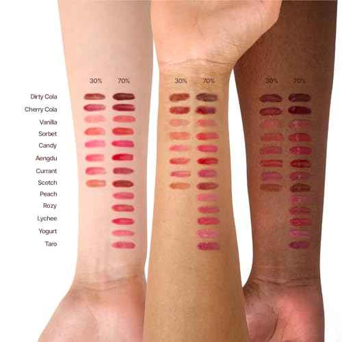 fwee 3D Voluming Gloss 70% (Rich) | High Shine, Non-Sticky Lip Gloss for Makeup | Long-Lasting, Moisturizing Gel Formula ? Cherry Cola 70% | 30% & 70% Pigment Options | 5.3g