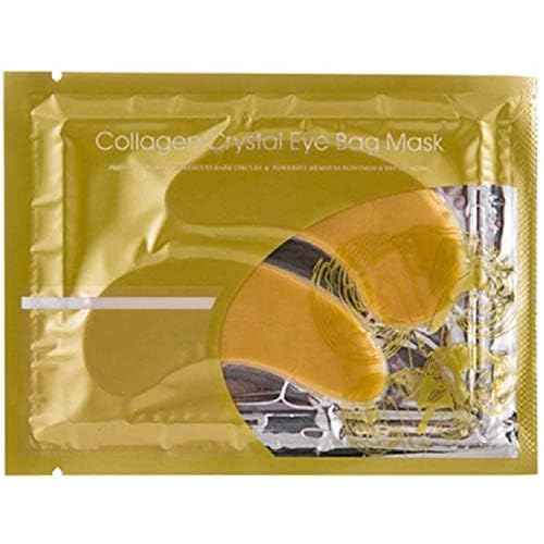10 Pairs Collagen Crystal Eye Mask and 10 Pcs Collagen Crystal Lip Mask, Anti Aging Eye and Lip Mask, Collagen Crystal Mask Set (Gold)