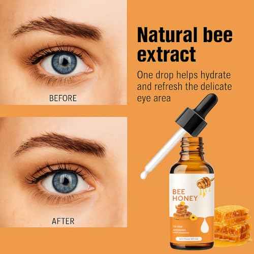 Jimerito Honey Eye Serum, Natural Hydration & Nourishing Formula with Bee Honey, Gentle Daily Care for Eye Area Skin, Deep Moisturizing & Refreshing