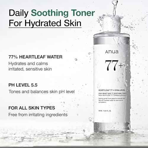 Anua Heartleaf 77 Soothing Toner I pH 5.5 Trouble Care, Calming Skin, Refreshing, Hydrating, Purifying, Cruelty Free, Vegan,(250ml / 8.45 fl.oz.)