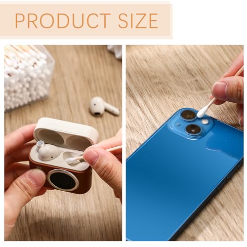 Norme 3 Inch Cotton Swabs in Storage Box 500 Pcs Long Qtips Round Tip with Wooden Handle Cleaning Swabs Buds for Makeup Gun Cleaning Pet Care