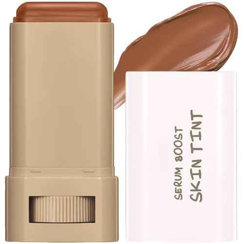 Tinted Moisturizer Stick Serum for Boost Skin Tint, Multiuse Solid Tinted Moisturizing Foundation Stick, Natural Makeup, Solid Beauty Balm for Foundation and Contour Concealer