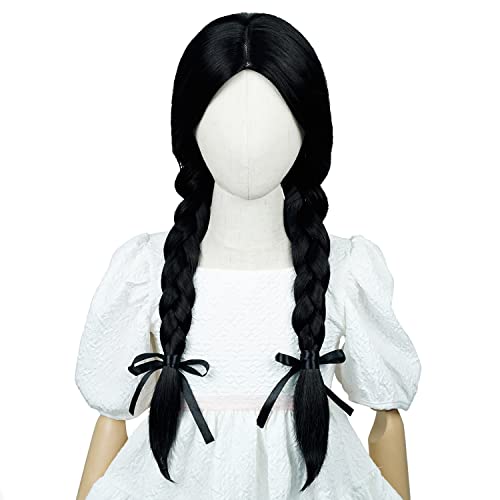 Red Sally Wig for Kids Girls Cosplay, Long Straight Middle Parting Synthetic Wig for Halloween Costume Party