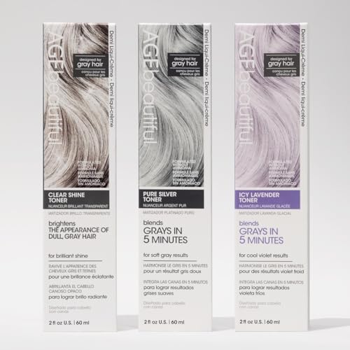 AGE beautiful Clear Shine Demi Liqui-Creme 5-Minute Toner | Brightens Gray Hair for Glossy, Brilliant Shine | Professional Salon Color