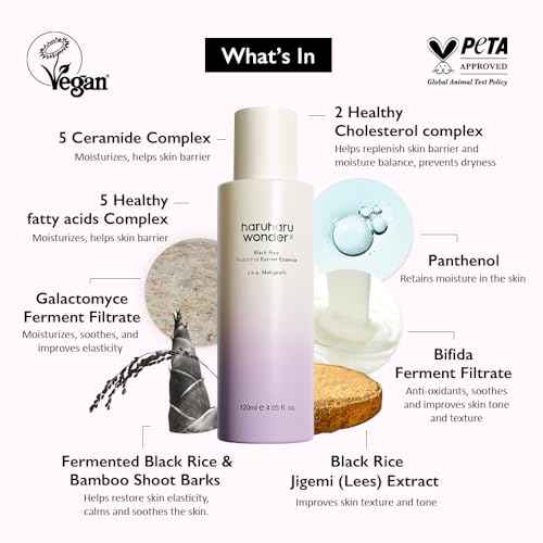 haruharu Wonder Black Rice Probiotics Barrier Essence, Skin Flooding & Layering, Strengthens Skin Barrier, Moisturizes, Glowy Radiant Skin, Ceramide & Panthenol, Holiday Stocking Stuffer, 4.05 fl.oz