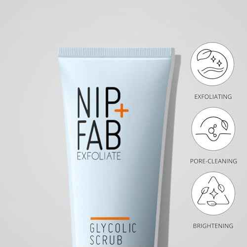 Nip + Fab Glycolic Acid Fix Face Scrub with Salicylic Acid, AHA/BHA Exfoliating Facial Cleanser Polish for Refining Pores Skin Brightening, 75 ml 2.5 fl oz