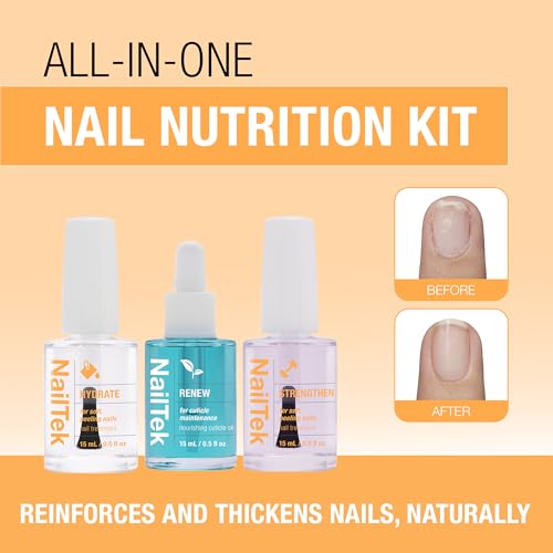 Nail Tek Nail Repair for Damaged Nails – Filler Powder & Resin Kit for Cracked or Split Nails, Strengthener and Growth Recovery, 1 Pack