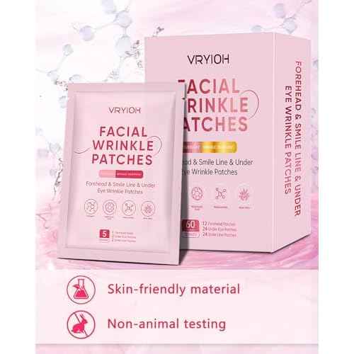 3 IN 1 Forehead, Smile Line & Under Eye Wrinkle Patches, Overnight Facial Wrinkle Treatment with Hyaluronic Acid, Collagen to Lift Lines for Women, 60 Patches