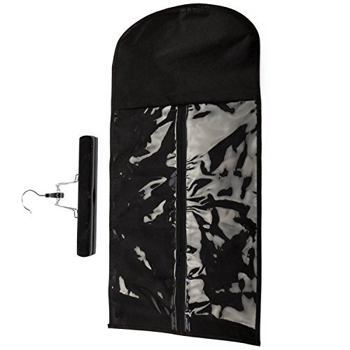 Hair Extensions Storage Bag With Wooden Hanger Carrier Case With Strong Durable Zipper