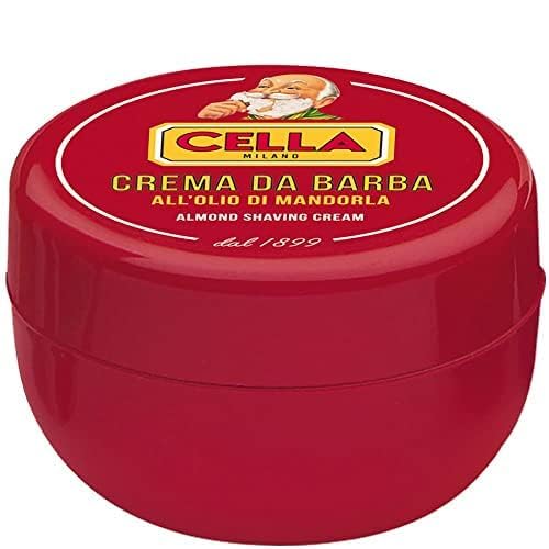 Cella Milano Almond Shaving Cream - Premium Tallow-Based Wet Shave Soap for Men | Rich Moisturizing Lather (5.2 oz / 150g)