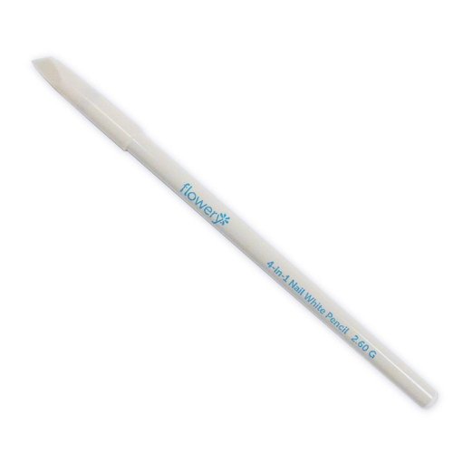 Flowery 4-in-1 Nail Pencil - Under Nail Whitener & Cuticle Pusher for Perfect French Manicure