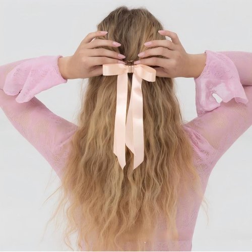 Handmade Magnetic Butterfly Hair Clip Elegant Fabric Bow Barrette for Women