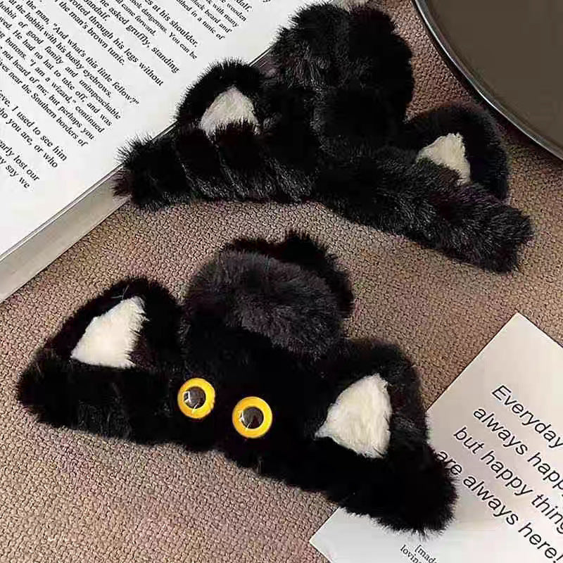 Soft Plush Bow Hair Clip - Elegant Winter Hair Accessory for All Hairstyles