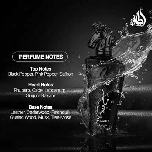 Lattafa Maahir Black Edition Eau De Parfum Spray, 3.4 Ounce (Unisex)