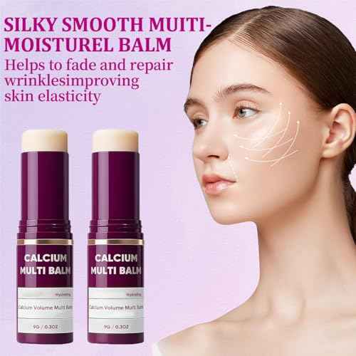 Calcium Multi Balm Stick, Calcium Volume Multi Balm, Moisturizer Stick, Korean Skin Care, Under Eye Cream for Dark Circles & Wrinkles, Hydrating, Firming Skin, Suitable for Eyes, Neck, Face (1)
