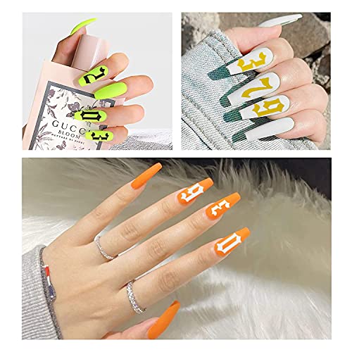 SILPECWEE 6 Sheets 5D Gold Embossed Nail Art Stickers Gem Crystal Irregular Geometric Frames Nail Stickers Designs Hollow Nail Decals Self Adhesive DIY Acrylic Nails Accessories